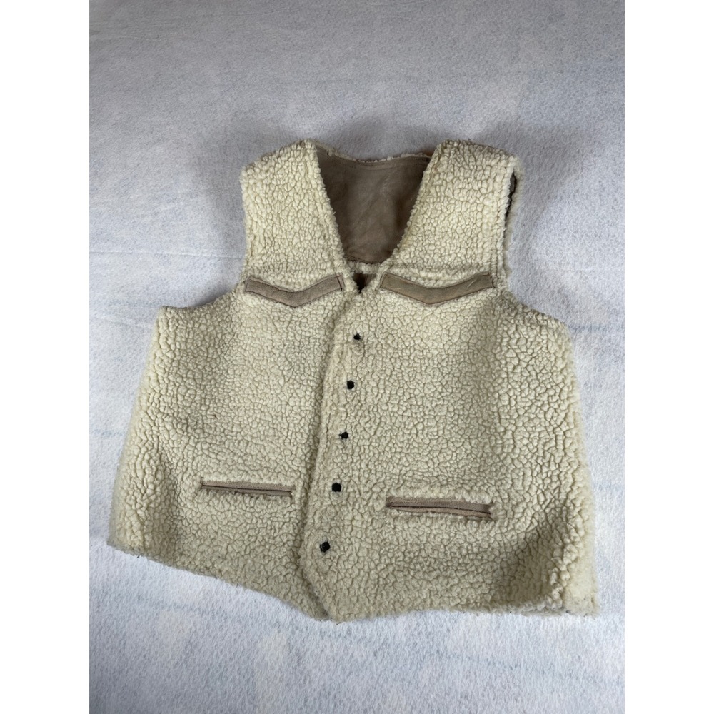 Vintage 60's Wool Suede Cotton Reversible Vest‎ Size Large or XL